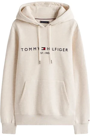 Tommy Hilfiger Tommy Logo Hoody Tops Sweat-shirts & Hoodies Hoodies Cream