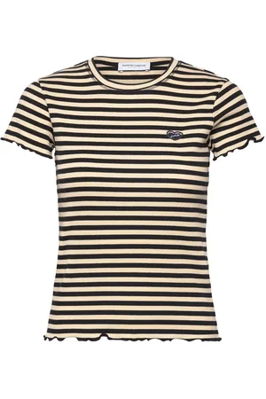 Maison Labiche Folies Mini Patch Coeur/ Gots Tops T-shirts & Tops Short-sleeved Beige