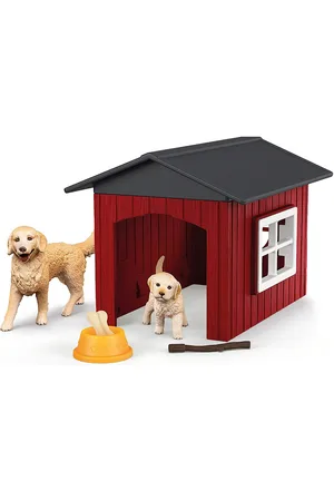 Schleich Dog Kennel With 2 Golden Retrievers Toys Playsets & Action Figures Play Sets Multi/patterned