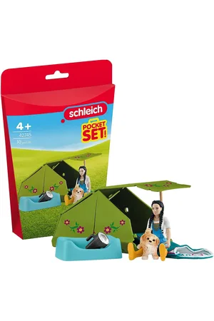 Schleich Pocket Set Camping Adventure With Kim Toys Playsets & Action Figures Play Sets Multi/patterned