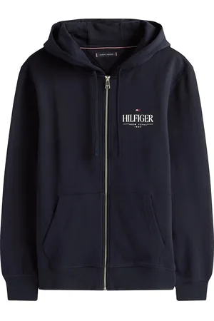 Tommy Hilfiger Hilfiger Stacked Hooded Zip Th Tops Sweat-shirts & Hoodies Hoodies Navy