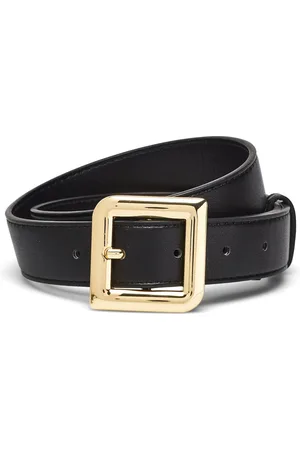 MANGO Square Buckle Belt Vyö Black