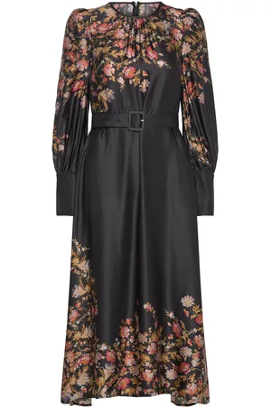 by Ti Mo Satin Midi Dress Polvipituinen Mekko Black