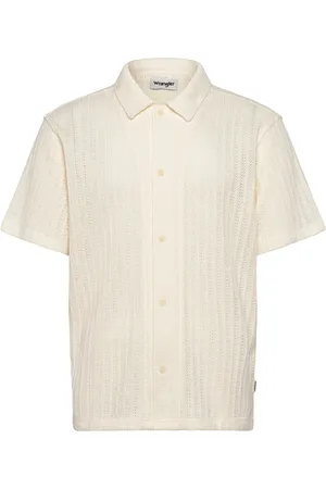 Wrangler Ss Knit Shirt Tops Shirts Casual Shirts Cream