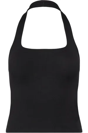 Weekday Square Neck Tank Top Tops T-shirts & Tops Sleeveless Black