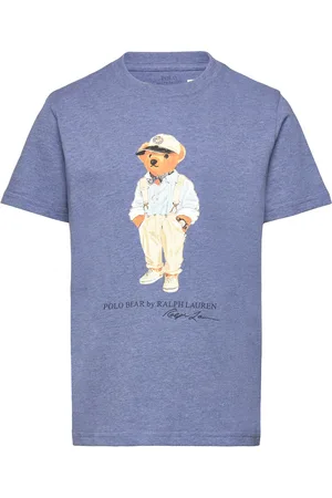 Ralph Lauren Polo Bear Cotton Jersey Tee Tops T-shirts Short-sleeved Blue
