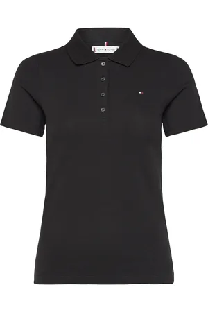 Tommy Hilfiger 1985 Slim Pique Polo Ss Tops T-shirts & Tops Polos Black