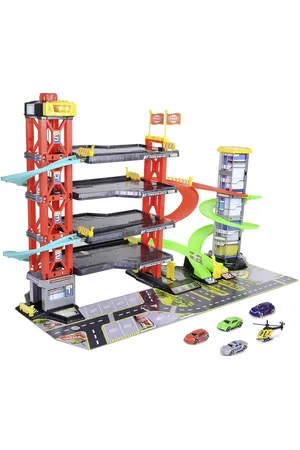 DICKIE TOYS Parkeringshus Med 4 Bilar Toys Toy Cars & Vehicles Vehicle Garages Multi/patterned