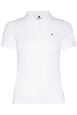 Tommy Hilfiger 1985 Slim Pique Polo Ss Tops T-shirts & Tops Polos White
