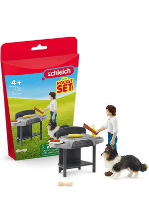 Schleich Pocket Set Barbecue With Tom Toys Playsets & Action Figures Play Sets Green