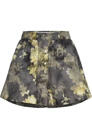 Monki Relaxed Cotton Boxer Shorts Bottoms Shorts Casual Shorts Green