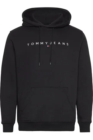 Tommy Hilfiger Tjm Reg Linear Logo Hoodie Ext Tops Sweat-shirts & Hoodies Hoodies Black