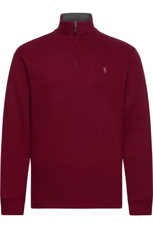 Ralph Lauren Estate-Rib Quarter-Zip Pullover Tops Sweat-shirts & Hoodies Sweat-shirts Red
