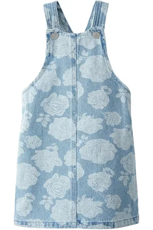 NAME IT Nmfsilla Dnm Bib Skirt 2121-Za H Dresses & Skirts Dresses Dungaree Dress Blue