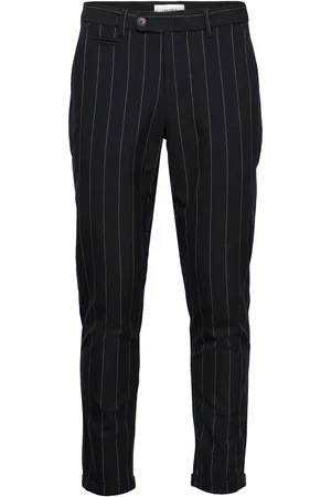 Les Deux Como Twill Pinstripe Suit Pants Bottoms Trousers Formal Navy