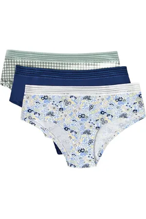 Etam Jackie Lace - 3 Shorties Alushousut Brief Tangat Navy