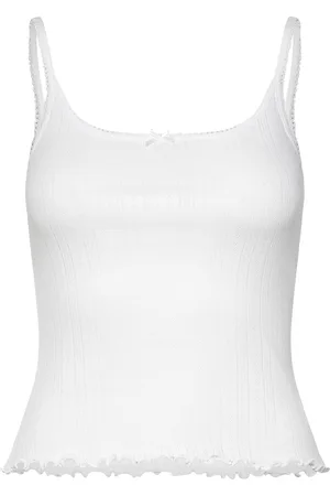 Lindex Tank Pointelle With Lettuce Ed Toppi White
