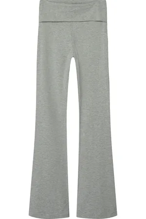 LMTD Nlfdicte Lw Fold Down Bootcut Pant Bottoms Leggings Grey