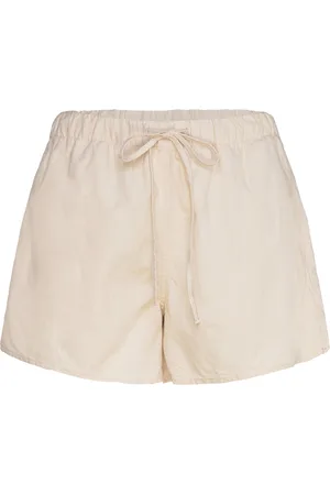 Weekday Wide Washed Pull-On Shorts Bottoms Shorts Sweat Shorts White