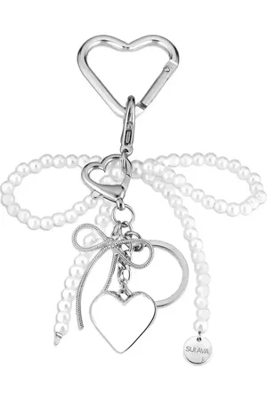 Sui Ava Pearly Bow Bag Charm Avaimenperä Silver