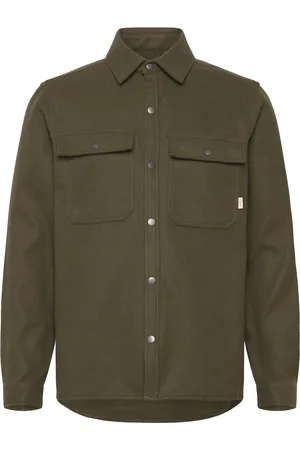 Revolution Worker Overshirt Tops Overshirts Khaki Green