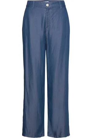 VILA Viurla Hw Wide Pant Dbd/R Bottoms Trousers Wide Leg Blue