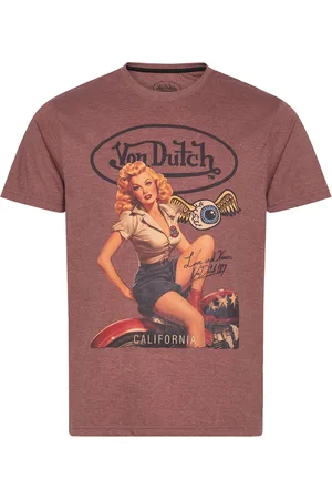 Von Dutch T-Shirt Print Burgundy Tops T-shirts Short-sleeved Red
