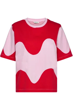 Marimekko Lista Lokki Tops T-shirts & Tops Short-sleeved Pink