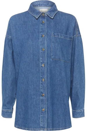 My Essential Wardrobe Malomw 143 Shirt Tops Shirts Long-sleeved Blue