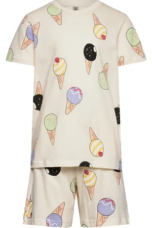 Lindex Pyjama Tee Shorts Set Aop Summ Pyjamasetti Pyjama Multi/patterned