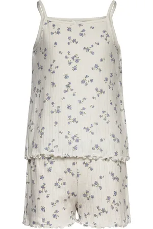 Lindex Pajama Pointelle Ss Pyjamasetti Pyjama White