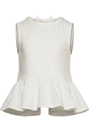 MANGO T-Shirt .-- Peplum Tops Blouses & Tunics White