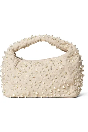Day Et Day Pearl Linen Baguette Bags Top Handle Bags Beige