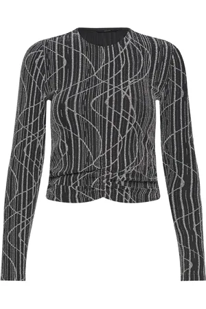 VERO MODA Vmkanz Sibe Ls Short Top Jrs Tops Crop Tops Long-sleeved Crop Tops Black
