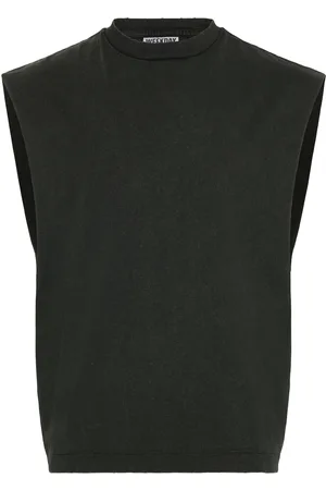 Weekday Loose Fit Raw Hem Square Tank Top Tops T-shirts Sleeveless Black