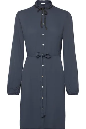 Tamaris Bona High Neck Ruffle Dress Polvipituinen Mekko Blue