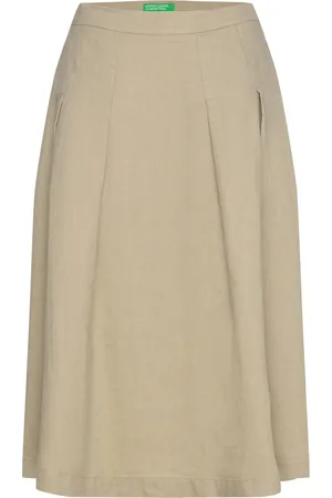 Benetton Skirt Polvipituinen Hame Khaki Green