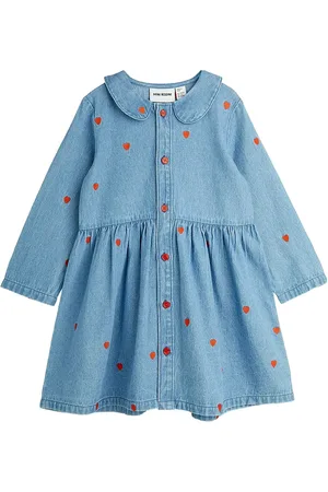 Mini Rodini Mini Hearts Aoe Woven Dress Dresses & Skirts Dresses Casual Dresses Long-sleeved Casual Dresses Blue