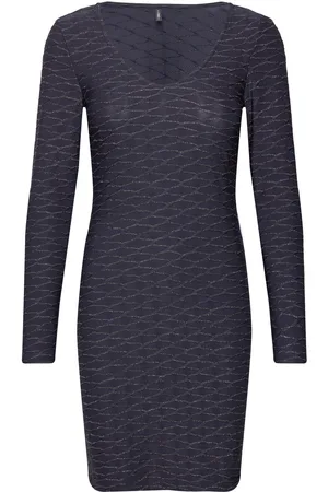 ONLY Onlastra L/S V-Neck Glitter Dress Jrs Lyhyt Mekko Navy
