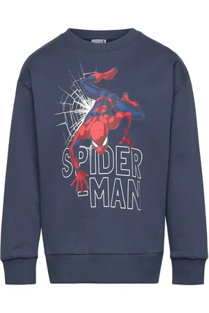 Lindex Sweatshirt Spiderman Tops Sweat-shirts & Hoodies Sweat-shirts Navy