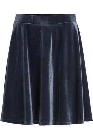 VILA Vikatja Hw Short Velvet Skirt/Ka Lyhyt Hame Blue