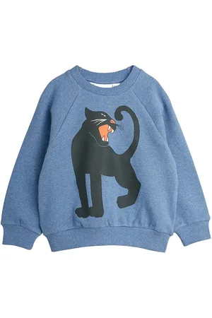 Mini Rodini Panther Sp Melange Sweatshirt Tops Sweat-shirts & Hoodies Sweat-shirts Blue
