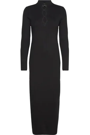MANGO Ribbed Butt D Dress Maksimekko Juhlamekko Black