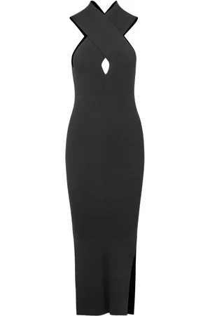 Second Female Kris Knit Dress Polvipituinen Mekko Black