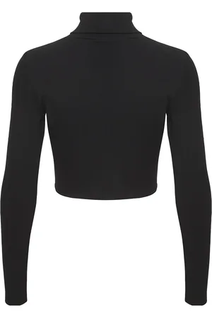 Gestuz Drewgz Ls Cropped Rollneck Tops Crop Tops Long-sleeved Crop Tops Black