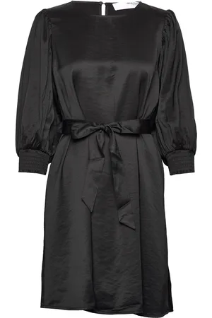 SELECTED Slfreya 3/4 Short Dress B Lyhyt Mekko Black