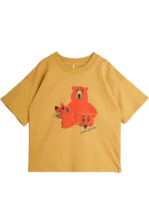 Mini Rodini Camp Rodini Sp Ss Tee Tops T-shirts Short-sleeved Yellow