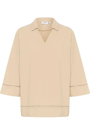 Saint Tropez Kalindasz Blouse Tops Blouses Long-sleeved Cream
