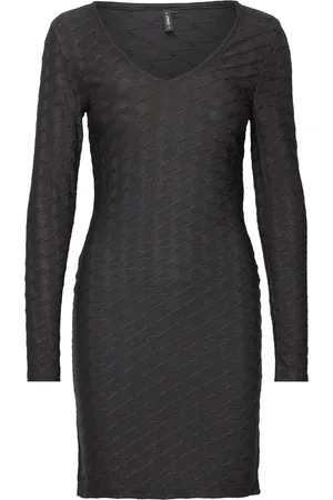 ONLY Onlastra L/S V-Neck Glitter Dress Jrs Lyhyt Mekko Black