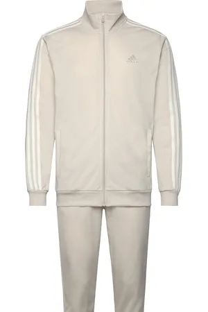 adidas Sportswear Basic 3S Tricot Tracksuit Sport Sweat-shirts & Hoodies Tracksuits - Sets Beige